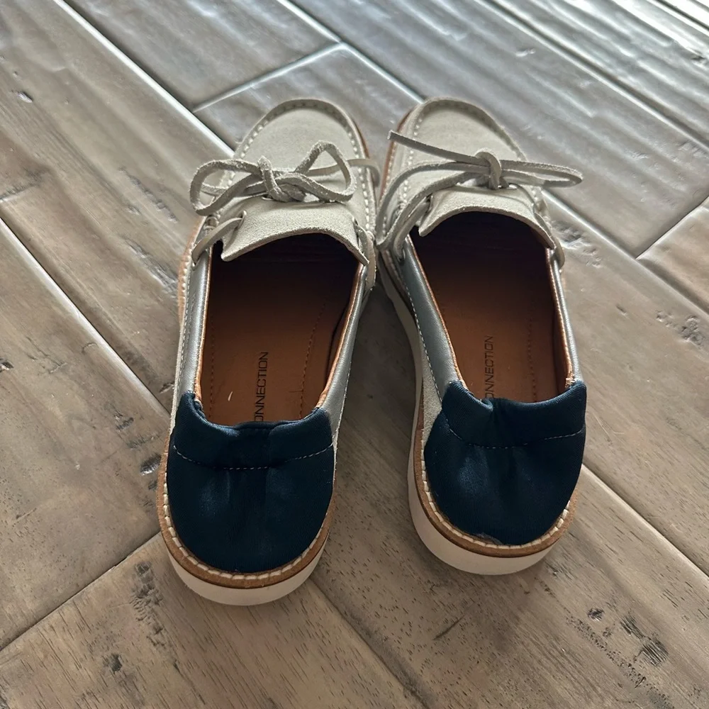 New men’s French connection gray suede loafer boat shoes sz 40